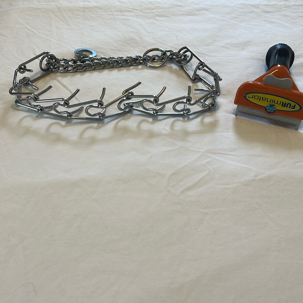 Training dog prone collar and
Terminator dog shedding tool